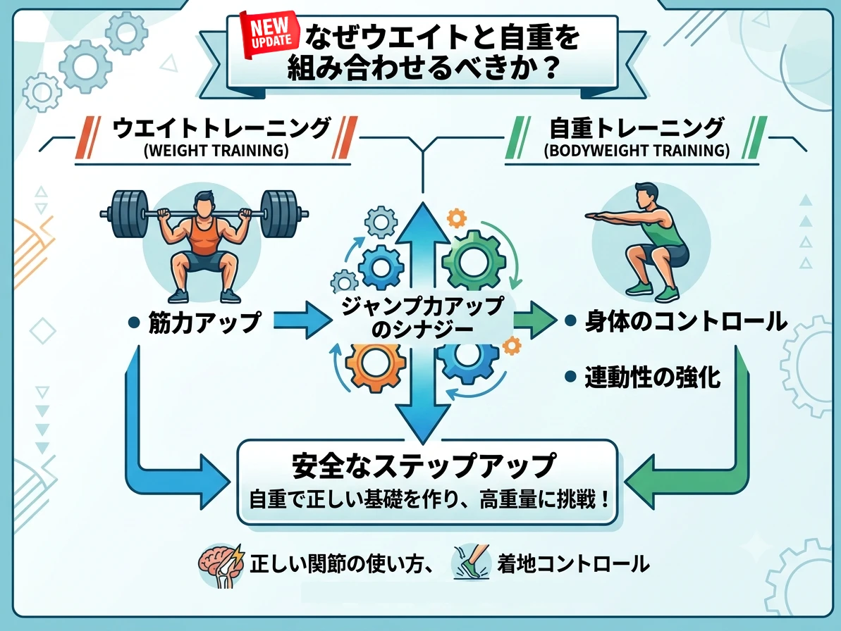 ウエイトの効果を高めるために、自重トレーニングが必要な理由
